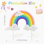 Exquisite Soft Pottery Rainbow Cake Topper - Vibrant Decoration for Magical Rainbow-Themed Birthday Parties & Weddings!(Clouds)