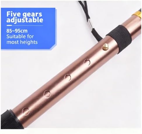 WALWAL Folding Walking Cane 5-Level Adjustable Aluminum Hiking Stick Collapsible Travel Support with Non-Slip Base for Seniors and Adults