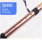 WALWAL Folding Walking Cane 5-Level Adjustable Aluminum Hiking Stick Collapsible Travel Support with Non-Slip Base for Seniors and Adults
