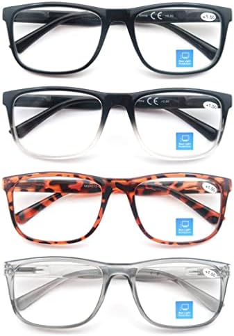 Blue Light Blocking Reading Glasses Men Large Wide Oversized Square Computer Readers Glasses for Big Head/Large Face