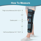 Knee Immobilizer Leg Brace Stabilizer for Post Surgery Recovery,Knee Fractures,Instability, ACL,MCL,Meniscus Tear,Arthritis,Displacement Recovery,21.8" Length Universal