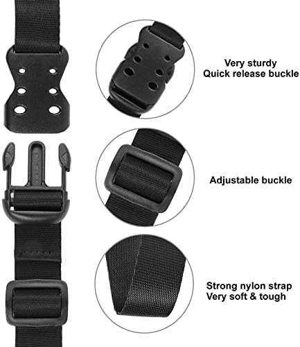 Ayaport Utility Straps with Buckle 40" Quick-Release Adjustable Nylon Straps Black 2 Pack