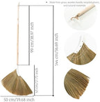 Natural Broom - Indoor Grass Broom - Long Handle Broomstick for House, Garage, Office, Lobby Room, Kitchen