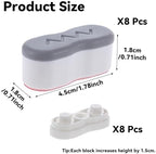 8Pcs Bidet Height-increasing Pads Toilet Seat Risers Toilet Lid Rubber Bumpers with 2 Heights Adjustment Grey & Clear Self Adhesive Universal Bidet Bumpers Replacement Bumpers for Toilet Seat