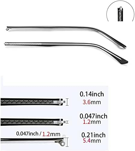 QYAJS 1 Pair Metal Glasses Replacement Arms Glasses Replacement Temple Black Eyeglasses Arms Legs, Screws, Screw Washers and 3-in-1 Screwdriver Convex Teeth Single Teeth