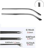QYAJS 1 Pair Metal Glasses Replacement Arms Glasses Replacement Temple Black Eyeglasses Arms Legs, Screws, Screw Washers and 3-in-1 Screwdriver Convex Teeth Single Teeth