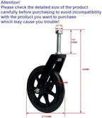 Wheelchair Accessories Caster Assembly with Aluminum Front Fork, Installing 6 Inch Solid Caster. Fit for Front Wheel Installation of Most Manual Wheelchairs and Children's Wheelchairs (Black 1 Ea)