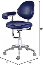 BoNew Dental Stool Assistant Stool Dental Assistant Chair with Armrest PU Leather Height Adjustable