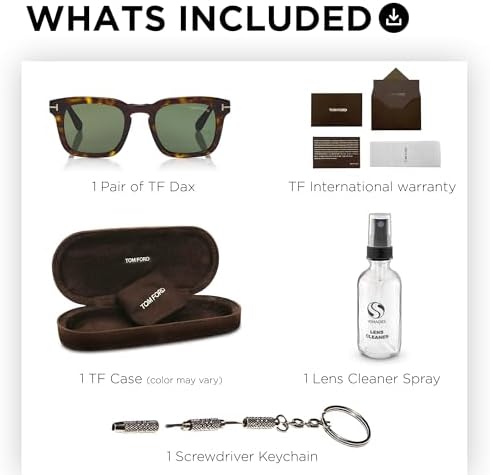 Tom Ford FT0751 DAX Square Shape Sunglasses + Bundle With eSHADES Eyewear Cleaning Kit