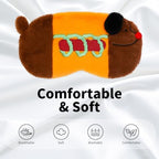 PERFECTSIGHT Sleep Eye Masks, Cute Sleep Eye Cover Lightweight Adjustable Eyeshade Mask Cover for Women Men Sleep Travel Nap, Hotdog Dachshund