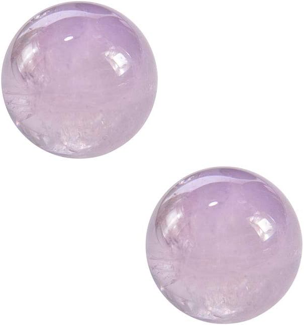 Wixine 2Pcs 20mm Natural Amethyst Quartz Stone Sphere Crystal Fluorite Ball Healing Gemstone