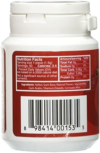 EPIC DENTAL Cinnamon Gum Bottle, 50 CT