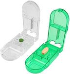 3 Pcs Pill Cutter Pill Splitter Tablet Cutter with Storage Compartment Box for Big & Small Pills