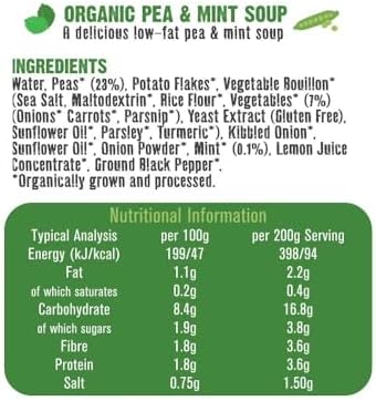 Free & Easy Organic Pea & Mint Soup 400g, 14.11 Ounce (Pack of 1)