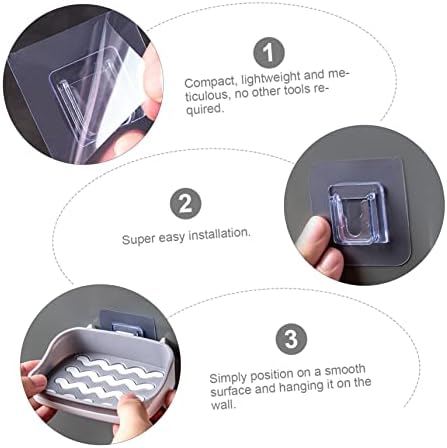Cabilock 3PCS Soap Holder Wall Mounted Saver Sturdy Bathroom Soap Storage Rack Punch Draining Tray