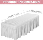 Massage Bed Cover with Pillowcase 73x28 Inch Massage Table Cover with Hole & Pocket Comfort Reusable Table Sheets for Spa, Beauty, Tattoo.