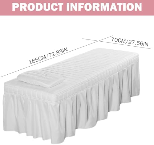 Massage Bed Cover with Pillowcase 73x28 Inch Massage Table Cover with Hole & Pocket Comfort Reusable Table Sheets for Spa, Beauty, Tattoo.