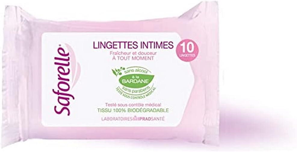 Saforelle 10 Intimates Wipes Ultra Gentle for Pocket
