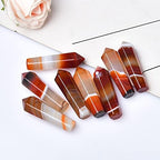 1PC Natural Carnelian Hexagonal Column Crystal Point Red Agate Stone Tower Mineral Crystal Home Decoration
