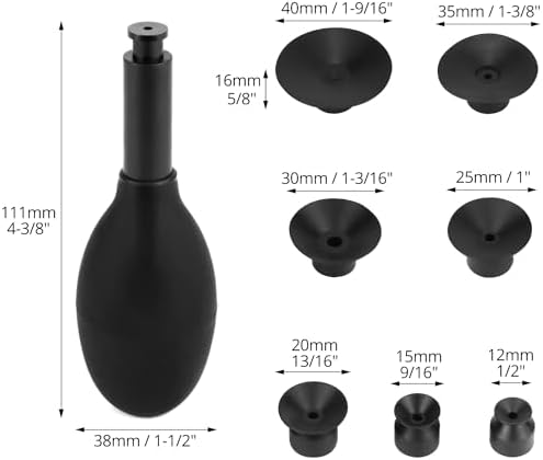 QWORK 8-in-1 Lens Sucker Kit | Interchangeable Anti-Static, ESD Conductive Silicone Suction Cup Set for Lens Repair and Cleaning, Watches & Electronics | Precision Cleaner Tool