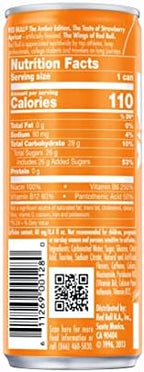 Red Bull Energy Drink, The Amber Edition, Strawberry Apricot, 8.4 Fl Oz