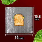 50 Packs Heavy Duty Insulated Aluminum Foil Sheets – 14" x 10.3" Disposable Food Wraps for Sandwiches, Burritos, BBQ, Burgers, Hot & Cold Food