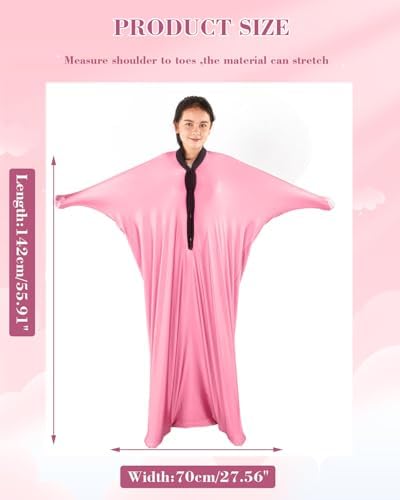 TOPARCHERY Sensory Sox Body Socks ，56" x 27" Full Body Wrap to Relieve Stress Deep Pressure Simulation Body，Good for Height: 52"-61" Large，Pink
