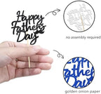 24Pcs Happy Father's Day Cupcake Toppers for Father's Day Decorations, Best Dad Cupcake Picks for Father's Birthday Decorations (happy)