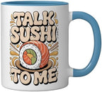 Talk Sushi To Me Ceramic Mug, Blue/White