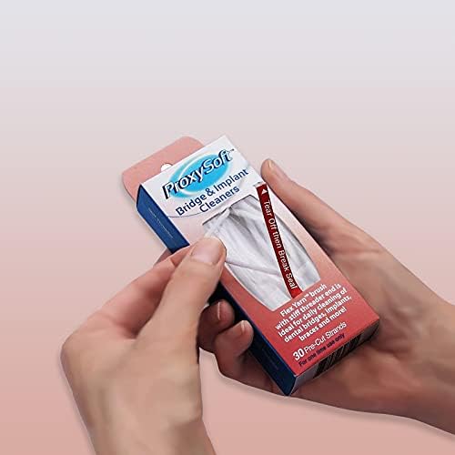 Dental Floss for Bridges and Implants, 12 Packs - Implant Floss Threaders for Bridges with Extra-Thick Proxy Brush for Optimal Dental Care - Bridge and Implant Cleaners by ProxySoft