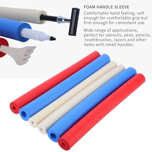 Foam Grip Tubing, 6PCS Foam Tubing for Handle Grip, Padding Tube Grip Aid Utensils Handle for Disabled and Elderly