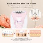 Epilator, Epilators Hair Removal for Women - 2-Speed Epilator with 36 Tweezers & Massage Pad, Rechargeable LED Hair Removal Device for Face/Bikini/Arms/Legs/