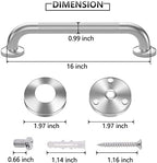Grab Bars for Shower, 2 Pack 16 Inch Anti-Slip Safety Shower Handle for Senior, Stainless Steel Shower Grab Bars, Handicap Elderly Bathtub and Toilet Bathroom Assist