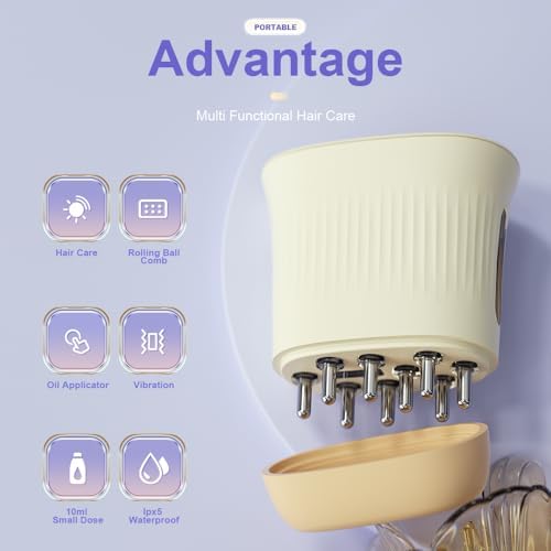 2025 Applicator Oil Comb,2 in 1 Electric Massage Brush and Hair Oiling Applicator Root, Electric Scalp Massage Comb,Scalp Oil Dispenser,Advanced Scalp Care Brush for Hair Oiling（10ML）