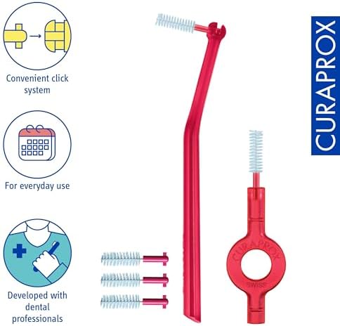 Curaprox Interdental Brush Set CPS 405 Perio Start – for Larger Gaps & Gum Care | Includes 5 Brushes & Dual Holders for Flexible Cleaning | Swiss Made
