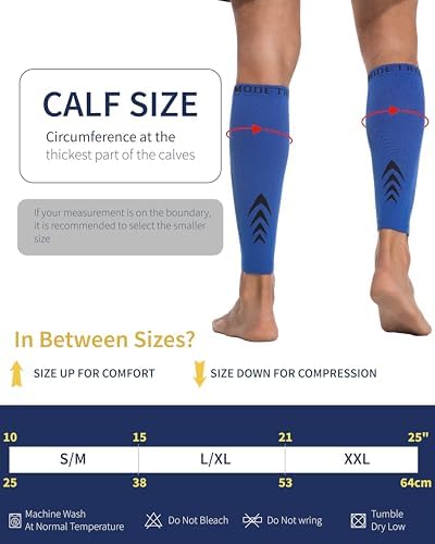 Calf Compression Sleeves - Leg Sleeves for Men and Women - Shin Splint Relief Support Brace Running Flights