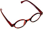 Agstum Designer Small round Oval Vintage Spring Hinge Reading Glasses Eyeglasses Readers (+4.00, Leopard frame with red temples)