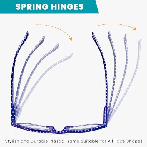 12 Pack Reading Glasses for Women Men Readers with Spring Hinges