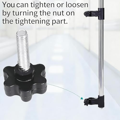 IV Pole Portable for Wheelchair, Adjustable Height IV Stand with Hooks, Medical IV Drip Infusion Bag Holder for for Home Care, Hospitals