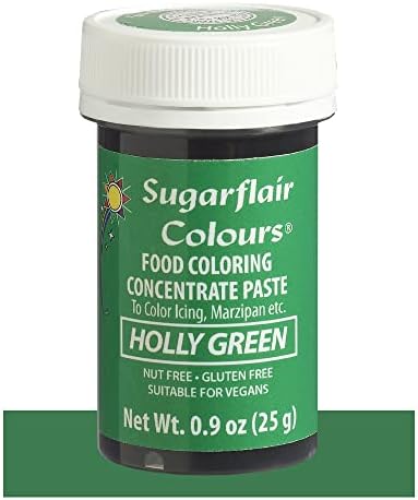 Sugarflair Food Coloring Concentrate Paste, 25 Grams Holly Green