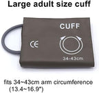 NIBP Cuff with BP12 Connector for Large Adult, 34-43 cm Single Tube Reusable PU Brown Replacement Blood Pressure Cuff with Inner TPU Airbag