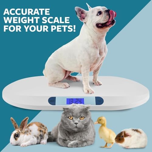 Smart Weigh Digital Baby & Pet Scale – Infant and Small Animal Weighing Scale for Newborns, Puppies & Cats – 44 lb Capacity, lb/oz/kg Display, Hold Function
