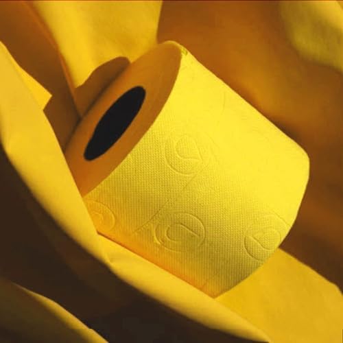 Renova Yellow Toilet Paper 3-Ply -Ideal for Decorating Your Home or Office - Pack of 6 Compact Rolls- 140 Sheets - Eco-label Certified - Dermatologically Tested - Septic Safe - Sustainable & Soft