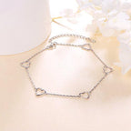 DAOCHONG Anklet for Women S925 Sterling Silver Adjustable Foot Heart Lotus Infinity Moon Srars Flower Pearl Multilayer Layered Ankle Bracelet Beach Jewelry