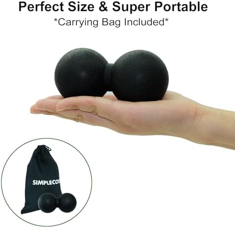 Hard Peanut Massage Ball, Double Lacrosse Massage Ball. Deep Tissue Massage Roller Mobility Ball for Physical Therapy Myofascial Release Muscle Relaxer Acupoint Massage (Black)