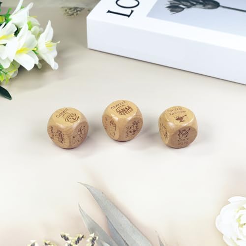 Couple Date Night Dice Ideas Gifts for Men Women Food Decision Dice Naughty Games Anniversary Birthday Engagement Valentine's Day Gift for Boyfriend Girlfriend Husband Wife Groom Bride Him Her