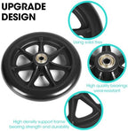 6 Inch Wheelchair Wheels (1 Pair) - Replacement Wheels with Narrow Wear-Resistant PU Tires for Wheelchairs, Walkers, Rollators， Essential Wheelchair and Walker Accessories