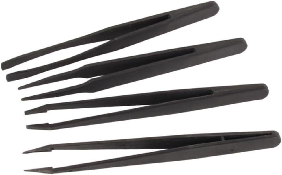 Velleman VTTWSET2 Non-Conductive Tweezers, Multi-Colour, Set of 4 Pieces