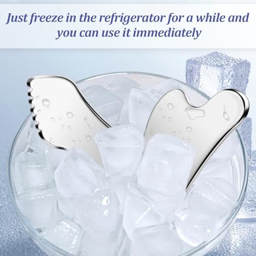2 Pcs Stainless Steel Scraping Facial Tool for Jawline Sculpting and Decongestive Lymphatic Drainage, Face Massager Tool