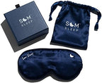 Som Sleep Satin Sleep Mask for Women & Men – Soft & Comfortable Eye Mask for Sleeping with Adjustable Head Band – 100% Light Blocking, Breathable Fabric Eye Cover for Sleeping Navy Blue